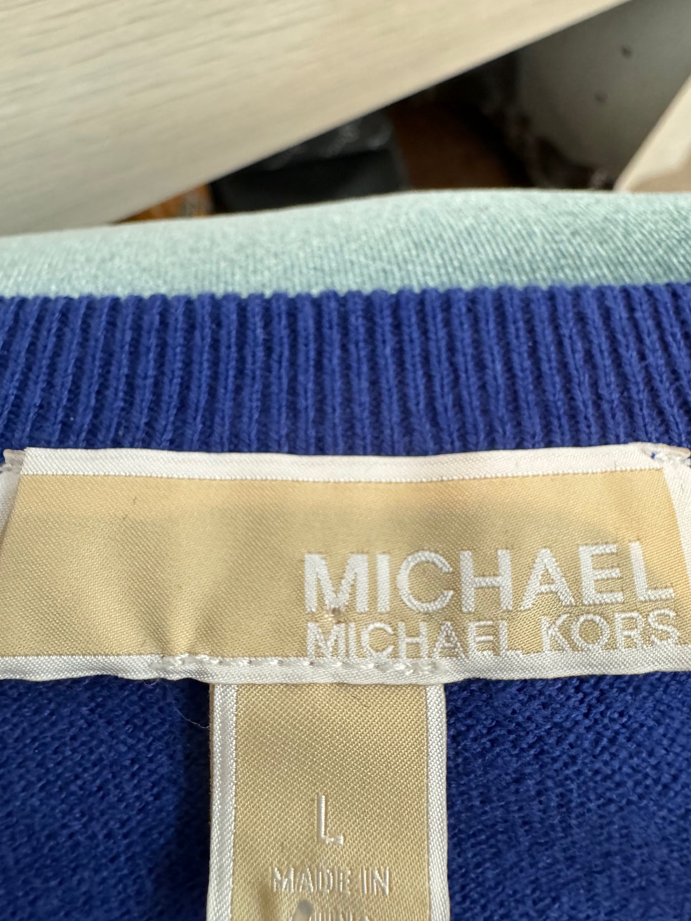 Michael Kors Size Large Royal Blue Blouse