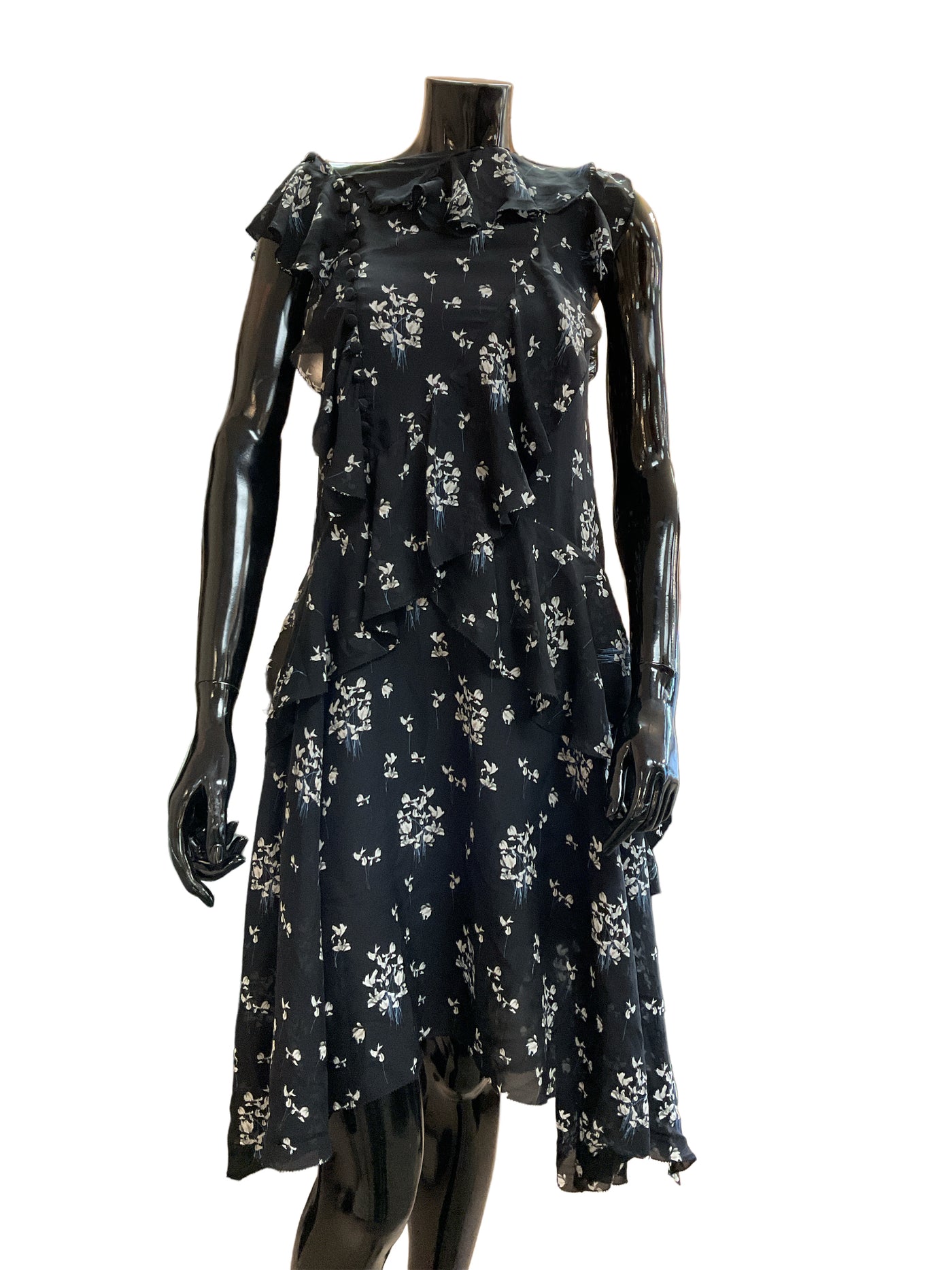 ERDEM Size Small Black floral Dress