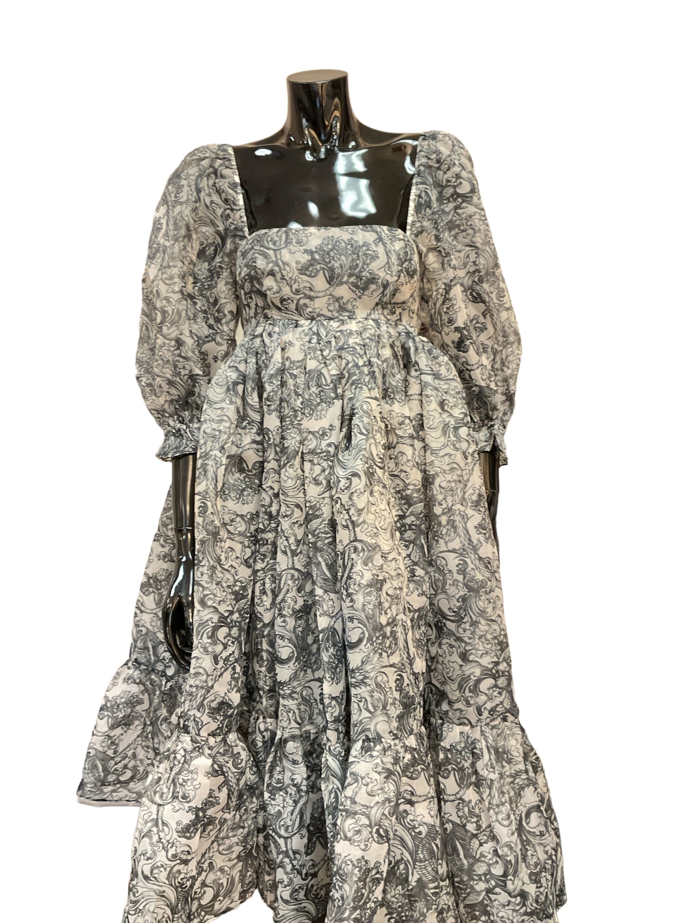 Selkie Size X-Small Grey Print Dress