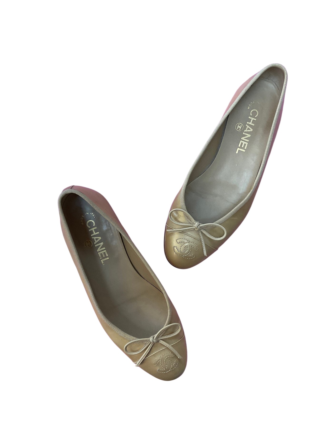 chanel Size 37 1/2 Gold Shoes