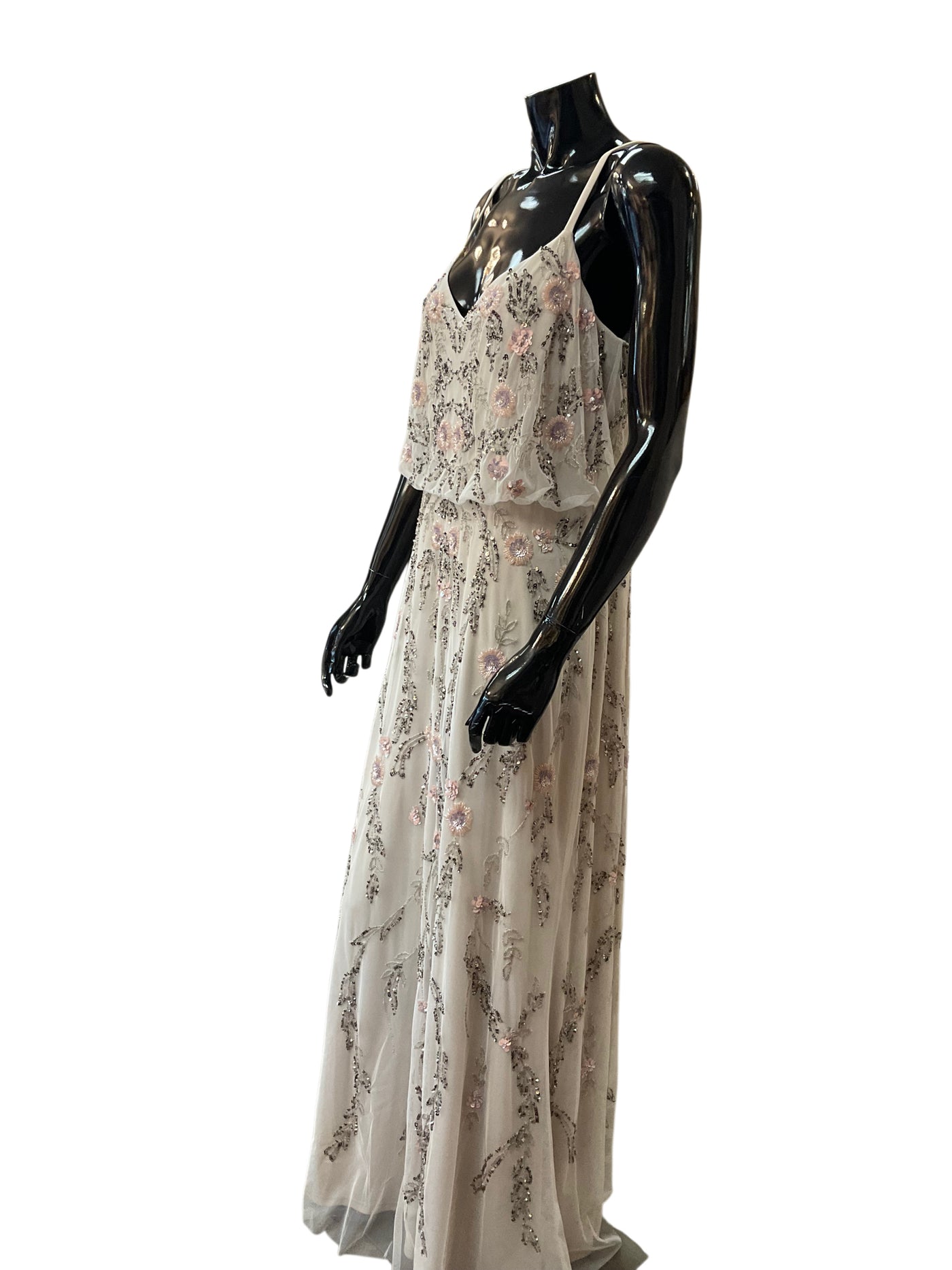 Adriana Papell Size 14 Beige Dress