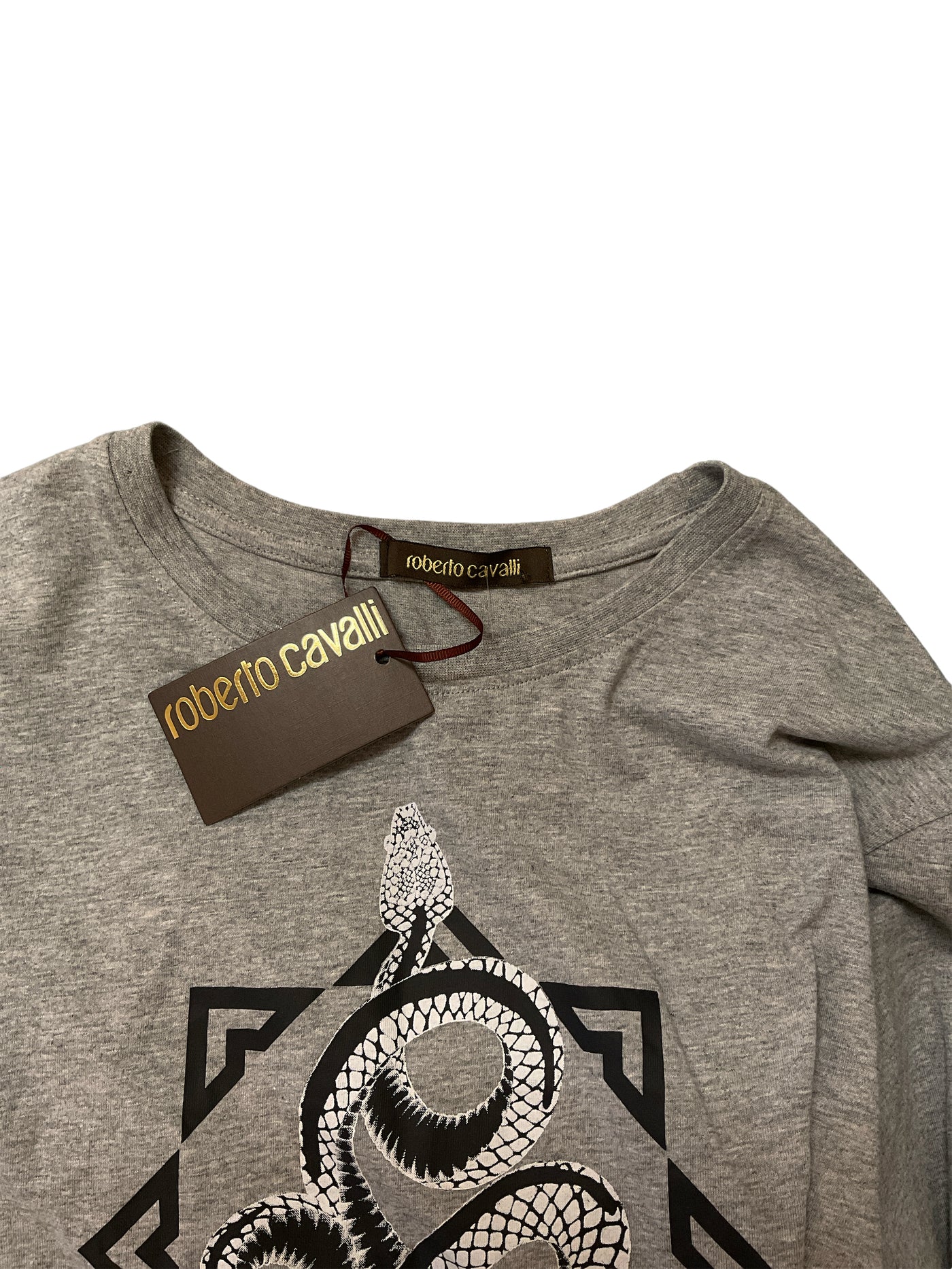 Roberto Cavalli Size X-Large Grey T-Shirt