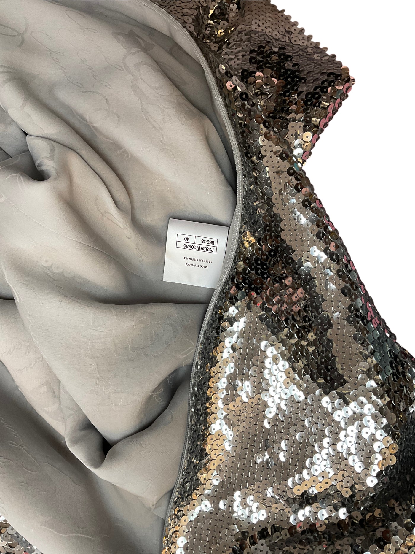 chanel Size 40 Silver Dress
