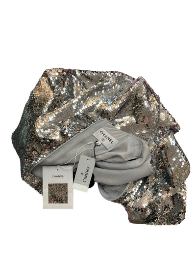 chanel Size 40 Silver Dress