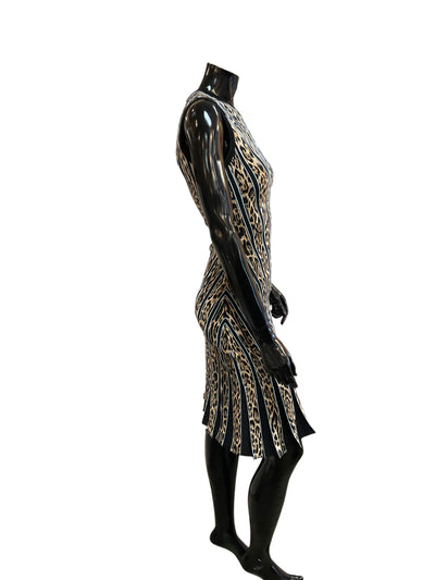 Roberto Cavalli Size 40 Black & Tan Dress