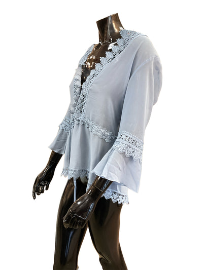 Silvian Heach Size Le Shirt Blue Blouse