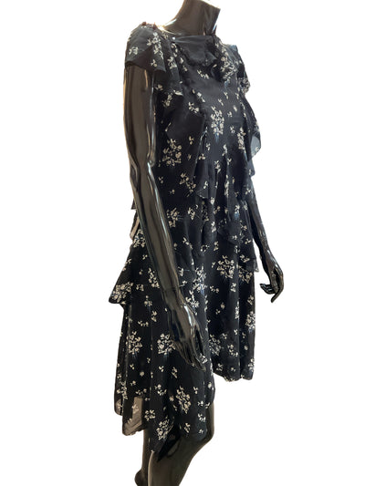 ERDEM Size Small Black floral Dress