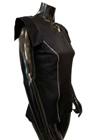 Frank Tell Size 8 Black Blouse