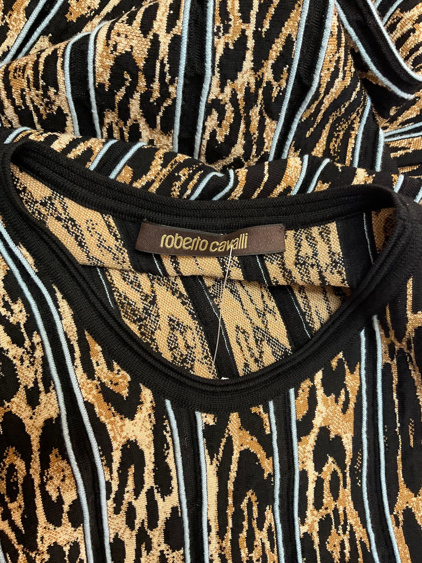 Roberto Cavalli Size 40 Black & Tan Dress