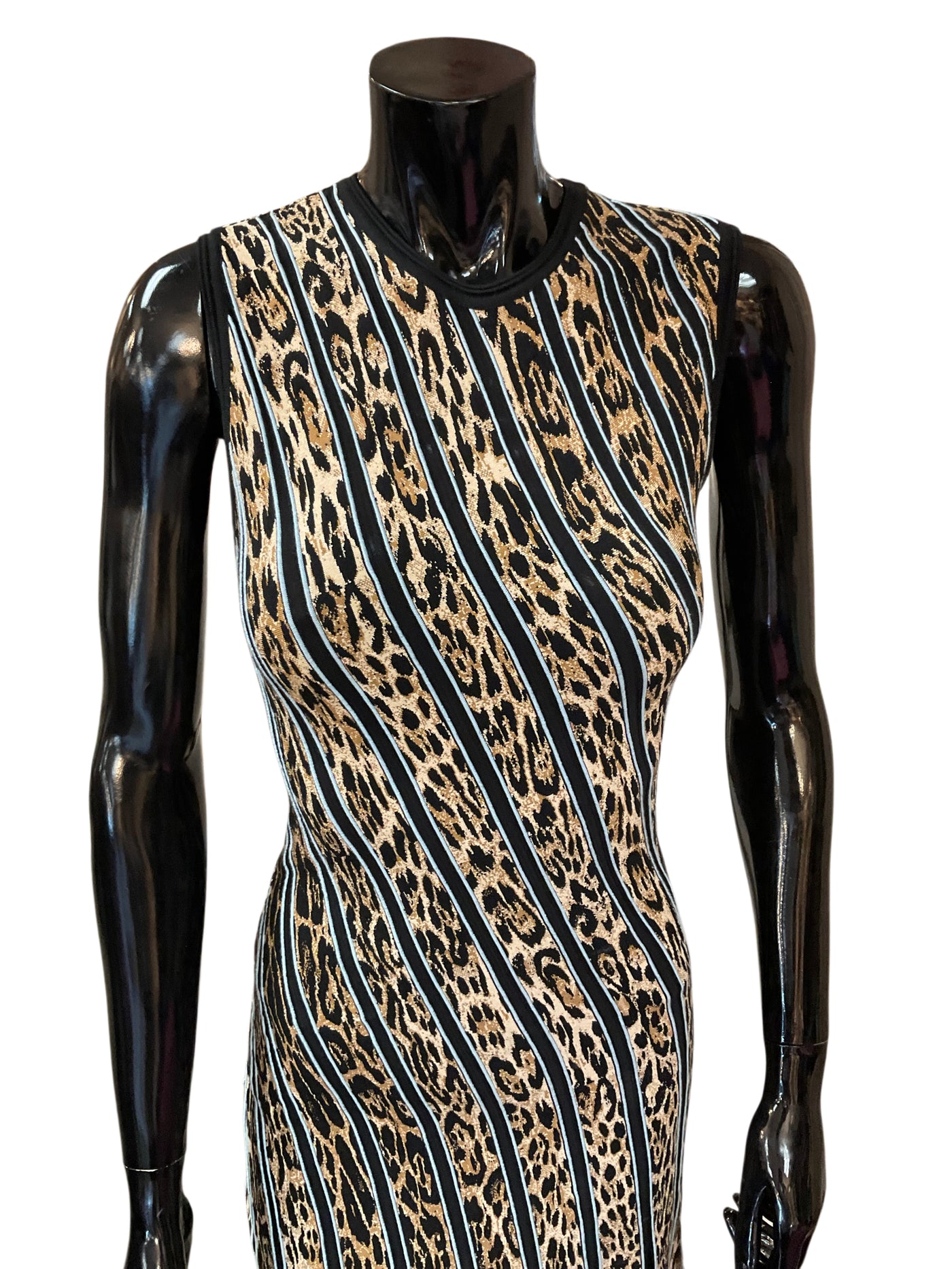 Roberto Cavalli Size 40 Black & Tan Dress