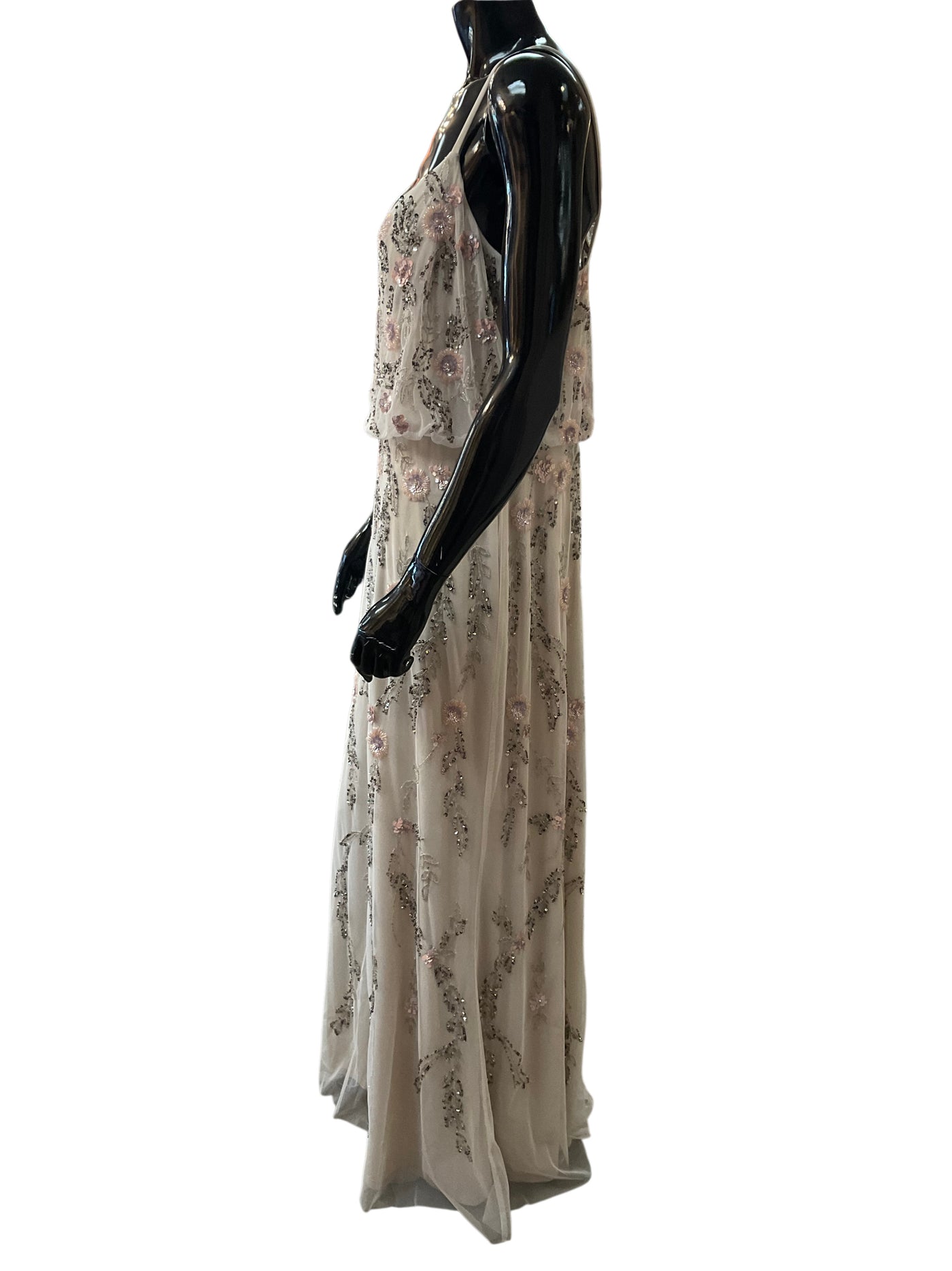 Adriana Papell Size 14 Beige Dress