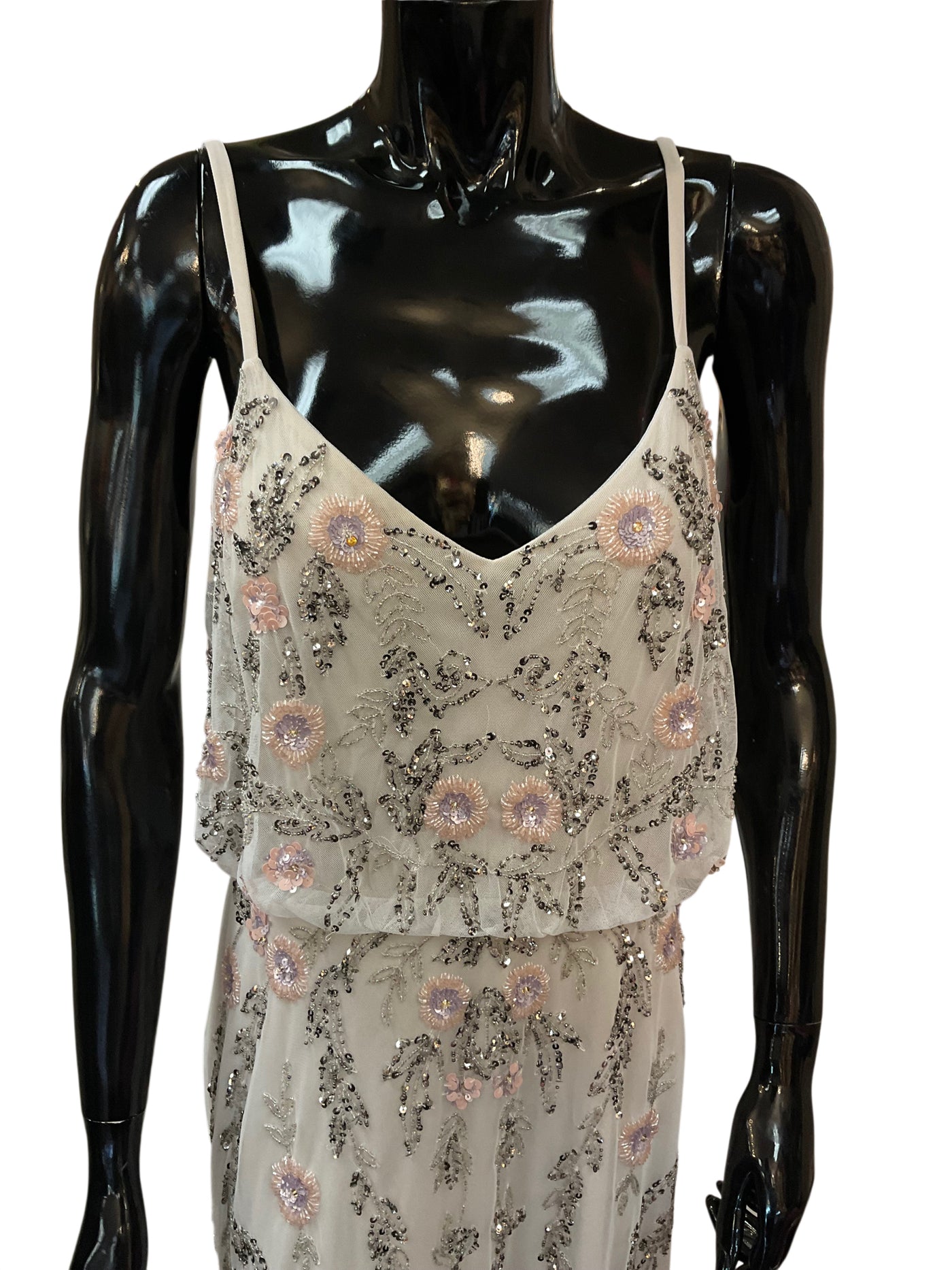 Adriana Papell Size 14 Beige Dress